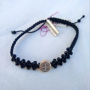 Black beaded My Saint My Hero Bracelet